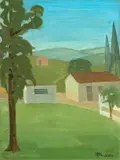 Francisco Rebolo, Paisagem com Casas, 1977, óleo sobre eucatex