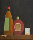Gustavo Rosa, Garrafas e Copo, 1984, óleo sobre tela