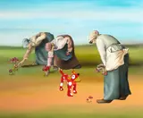 Eliana Minillo, Les Glaneuses D‘ Après Millet, óleo sobre tela