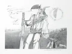 Cangaceiro by Aldemir Martins, 1979, gravura em metal, offered Mar 2023