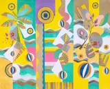 Beatriz Milhazes, Pink Sunshine, 2021, serigrafia
