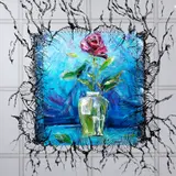 Roberto Camasmie, Lucky Rose II "Rosa da Sorte", 2022, tinta relevo, acrílica sobre tela