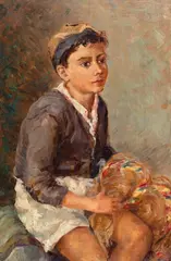 Menino Imigrante by Antonio Rocco, óleo sobre tela, offered Mar 2023