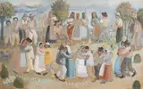 Baile by Fulvio Pennacchi, 1945, guache sobre papel, offered Mar 2023