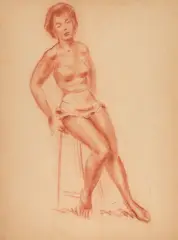 Nu Feminino by Antonio Gomide, sanguinea, offered Mar 2023