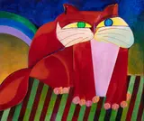 Gato by Aldemir Martins, 1983, acrílica sobre tela, offered Mar 2023