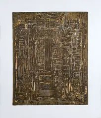 Abstrato Marrom by Marina Caram, gravura em metal, offered Feb 2023