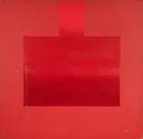 Invention in Red by Ivi Avellana-Cosio, 1980, acrílica sobre tela colada em placa, offered Feb 2023