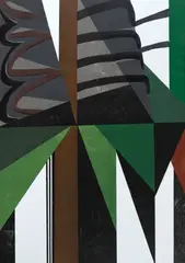 Detalhes verdes e marrons by Emanoel Araujo, xilogravura, offered Feb 2023