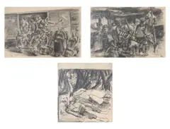 Cenas de Guerra by Danilo Di Prete, 1952, grafite sobre papel, offered Dec 2022