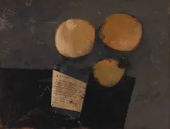 Natureza Morta em Movimento II by Carlos Scliar, 1964, vinil encerado e colagem sobre placa, offered Dec 2022