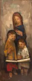 Dario Mecatti, Família, óleo sobre tela