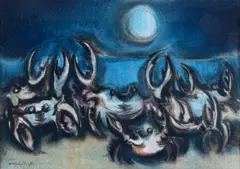 Frank Schaeffer, Caranquejos, 1975, pastel sobre papel