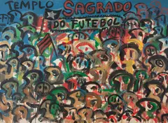Templo Sagrado do Futebol by Rubens Gerchman, 1982, óleo sobre tela colado em compensado, offered Dec 2022