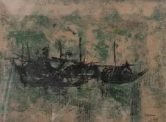 Marinha by Mario Zanini, 1965, técnica mista sobre papel, offered Dec 2022
