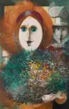 Alexandre Rapoport, Moça com Flores, 1976, óleo sobre placa