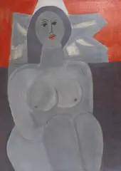 Figura Feminina by Augusto Rodrigues, 1986, óleo sobre tela, offered Dec 2022