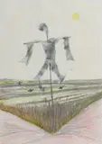 Espantalho by Candido Portinari, 1956, desenho à lápis de cor sobre papel, offered Dec 2022