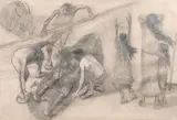 Candido Portinari, Preparando Enterro, desenho a grafite e crayon sobre papel