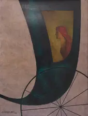 Mulher na Carruagem by Lula Cardoso Ayres, 1970, óleo sobre tela, offered Dec 2022