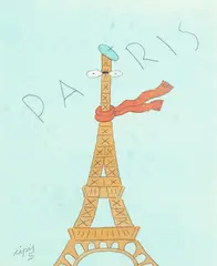 Paris by Marcelo Cipis, nanquim, aquarela e ecoline sobre papel, offered Nov 2022