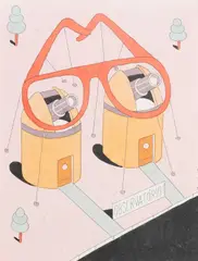 Observatório by Marcelo Cipis, nanquim, aquarela e ecoline sobre papel, offered Nov 2022