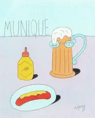 Munique by Marcelo Cipis, nanquim, aquarela e ecoline sobre papel, offered Nov 2022