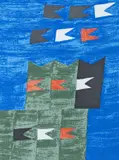 Bandeirinhas ao Vento by Alfredo Volpi, gravura, offered Oct 2022