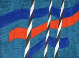 Mastros e Flâmulas ao Vento by Alfredo Volpi, gravura, offered Oct 2022