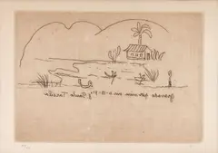 Paisagem com Lago e Dois Barquinhos by Tarsila do Amaral, 1971, gravura, offered Oct 2022