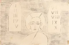 Moisés by Alfredo Volpi, 1964, grafite sobre papel, offered Oct 2022