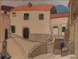 Cena de Vilarejo by Emilio Pettoruti, 1916, aquarela sobre papel, offered Oct 2022