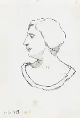 Perfil de Mulher by Aldo Bonadei, 1927, nanquim sobre papel, offered Oct 2022