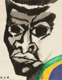 Pelé by Aldemir Martins, 1972, guache sobre papel, offered Oct 2022