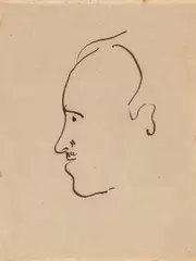 Homem De Perfil by Aldo Bonadei, nanquim sobre papel, offered Oct 2022