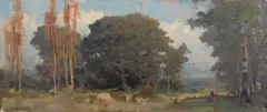 Paisagem by Dario Mecatti, óleo sobre tela colada em placa, offered Oct 2022