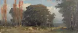 Dario Mecatti, Paisagem, óleo sobre tela colada em placa
