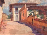 Valle Júnior, Casario, 1925, óleo sobre placa