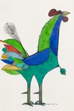 Galo by Aldemir Martins, 1967, nanquim e acrílica sobre papel, offered Oct 2022