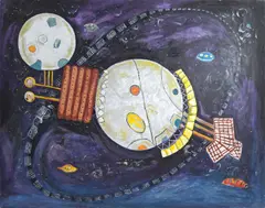 Luiz Hermano, Órbita, 1987, acrílica sobre tela