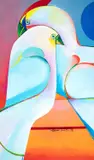 Pássaros by Aldemir Martins, 1982, acrílica sobre tela, offered Oct 2022