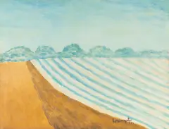 A Praia by Amadeo Lorenzato, 1989, óleo sobre tela, offered Oct 2022