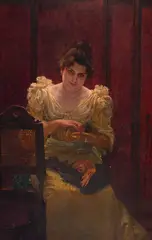 Amor do Pintor by Henrique Bernardelli, 1892, óleo sobre tela, offered Oct 2022