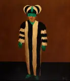 Mário Gruber, Fantasiado, 1989, óleo sobre tela