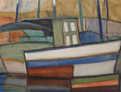 Barcos by Arcangelo Ianelli, 1958, óleo sobre tela, offered Oct 2022