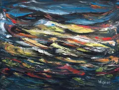 Abstrato by Wega Nery, 1994, óleo sobre tela, offered Oct 2022