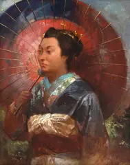 Gueixa by Francisco Aurélio, 1883, óleo sobre tela, offered Oct 2022