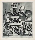 Tarsila do Amaral, Carnaval Em Madureira, 1970, água forte e água tinta sobre papel