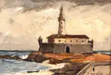 Edgar Oehlmeyer, Forte, 1963, óleo sobre placa