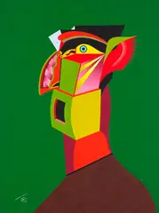 Habitante da Lua by Roberto Magalhães, 1997, óleo sobre tela, offered Aug 2022